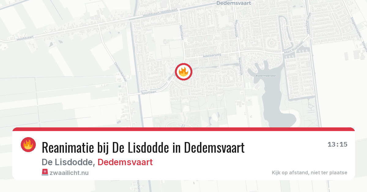 Reanimatie bij De Lisdodde in Dedemsvaart — 17 mei 2026