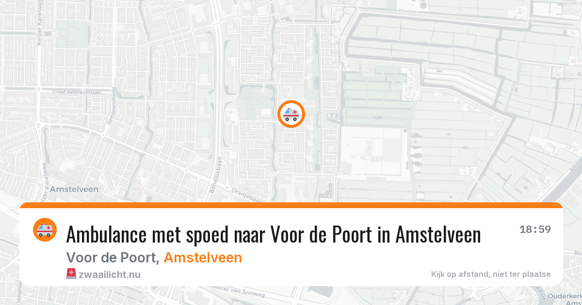 Ambulance met spoed naar Voor de Poort in Amstelveen — 19 mrt 2026