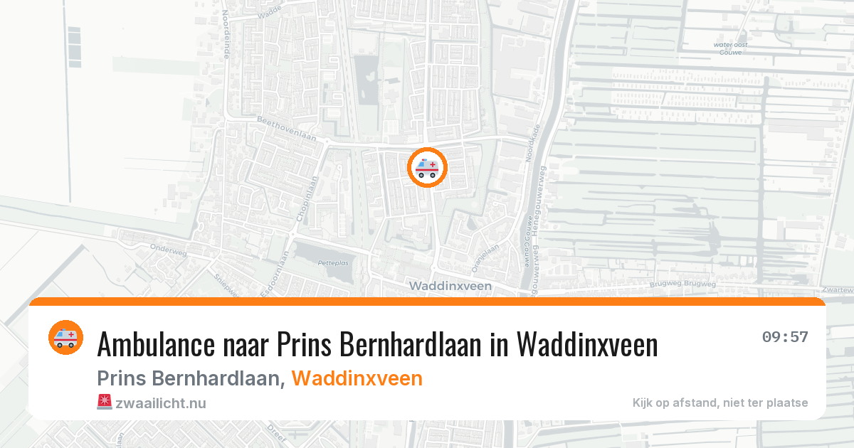 Ambulance naar Prins Bernhardlaan in Waddinxveen — 20 jul 2026