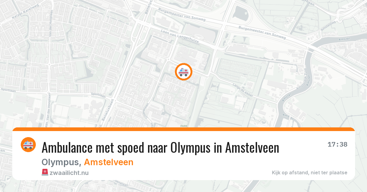 Ambulance met spoed naar Olympus in Amstelveen — 15 mei 2026