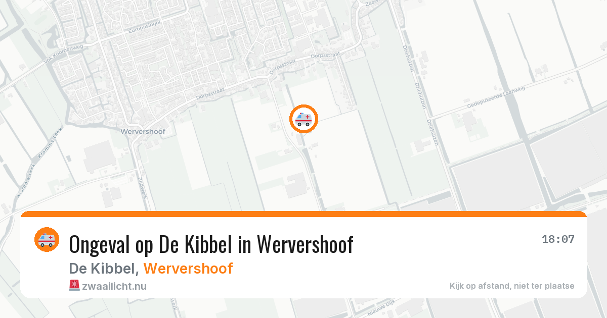 Ongeval op De Kibbel in Wervershoof — 23 mrt 2026