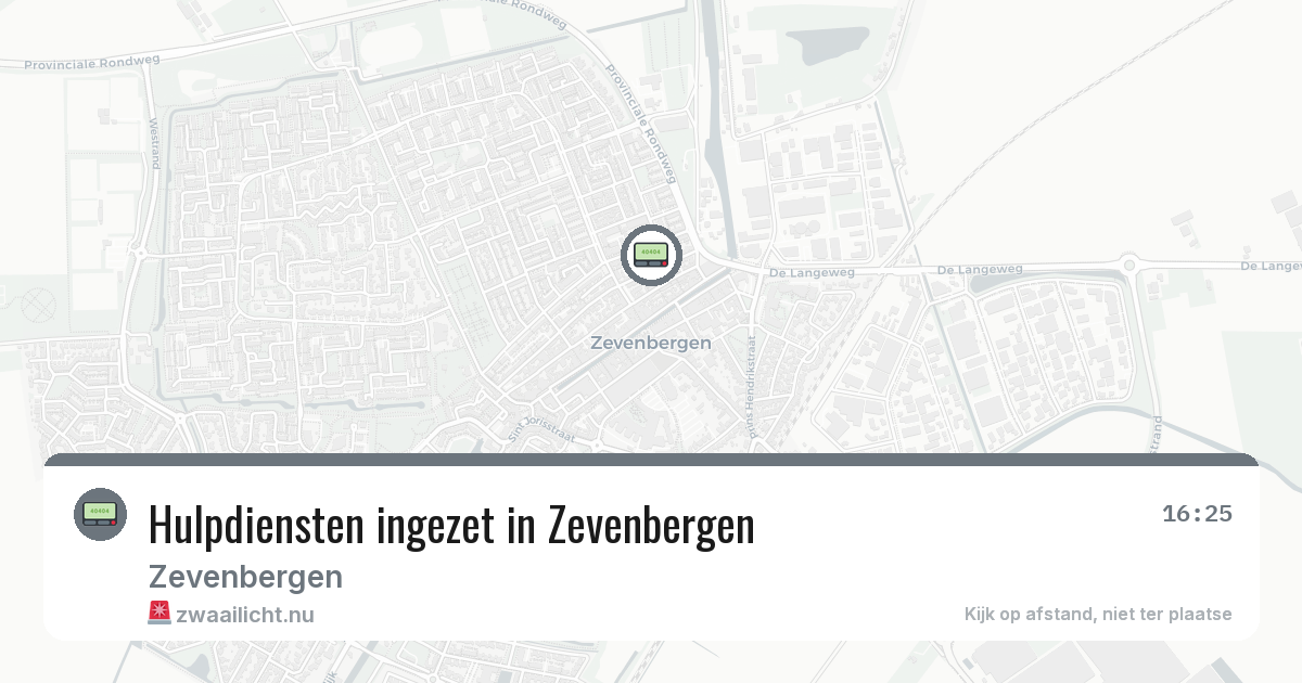 Hulpdiensten ingezet in Zevenbergen — 2 jun 2026 | 🚨 Zwaailicht.nu