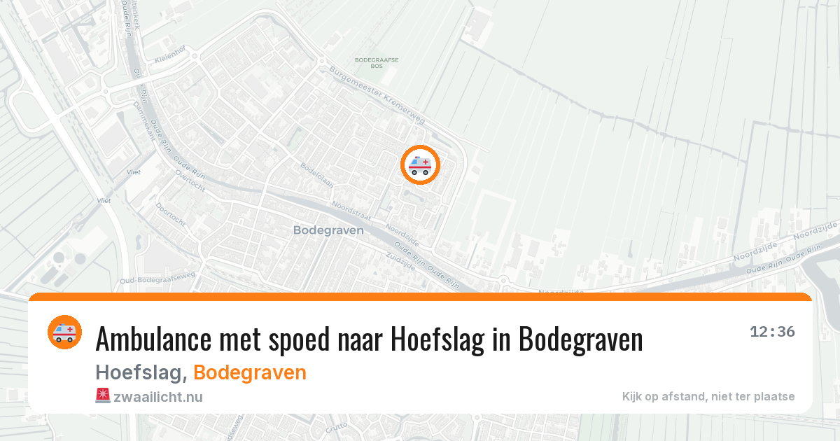 Ambulance met spoed naar Hoefslag in Bodegraven — 15 mrt 2026