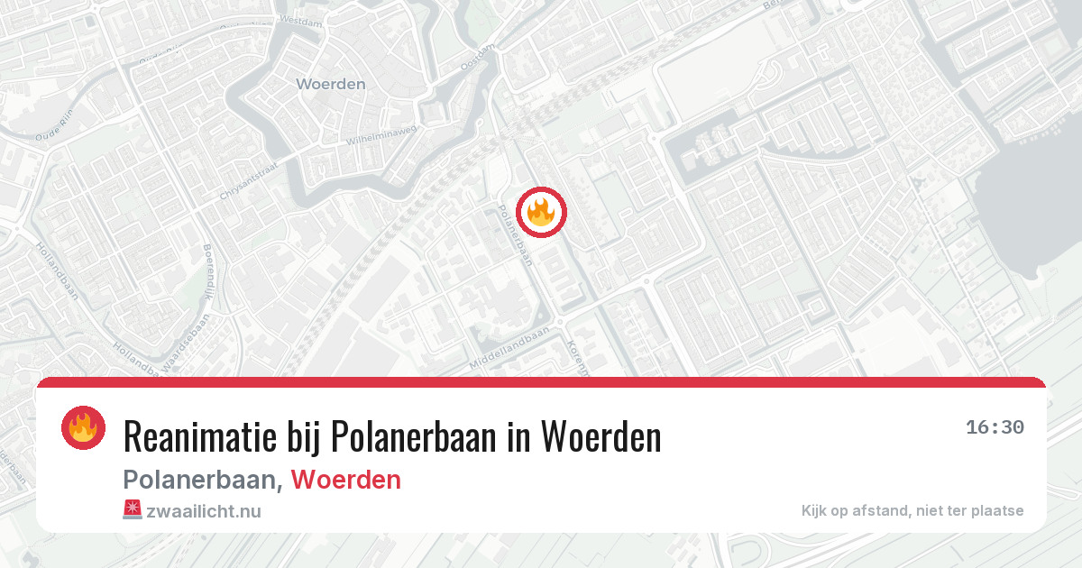 Reanimatie bij Polanerbaan in Woerden — 18 jul 2026