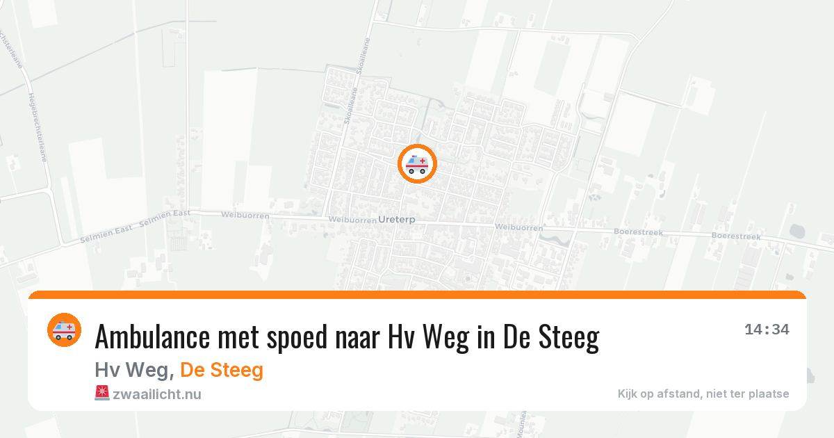 Ambulance met spoed naar Hv Weg in De Steeg — 14 apr 2026
