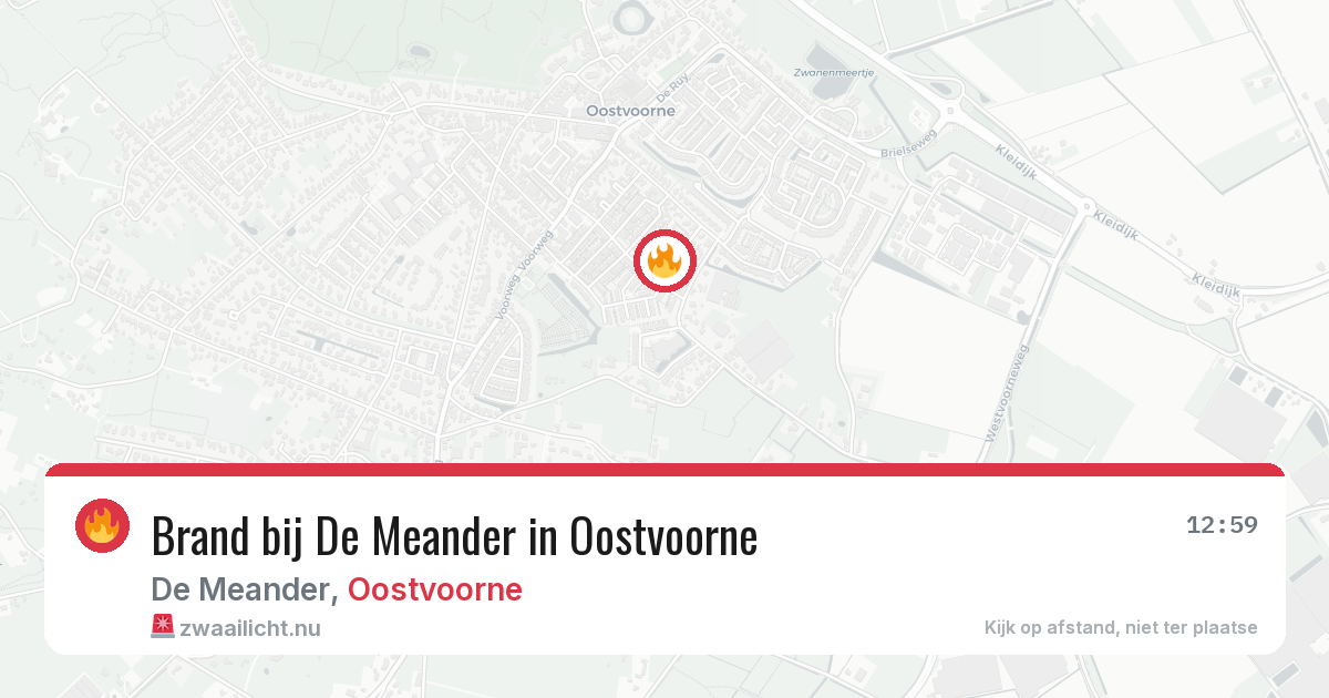 Brand bij De Meander in Oostvoorne — 30 mrt 2026