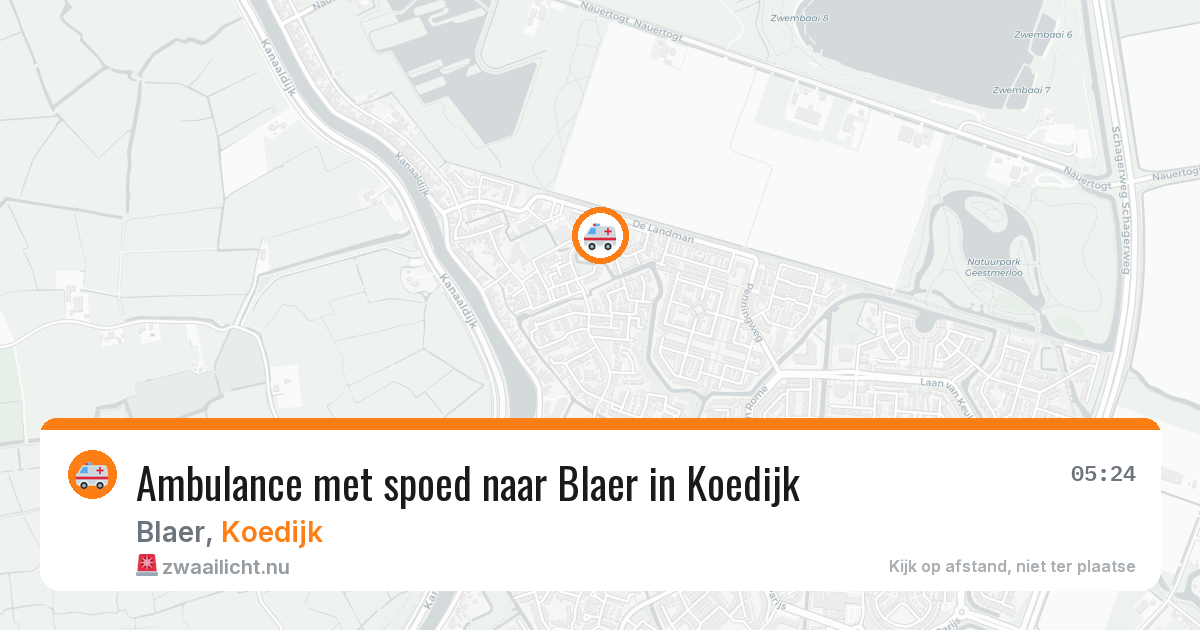 Ambulance met spoed naar Blaer in Koedijk — 15 mei 2026