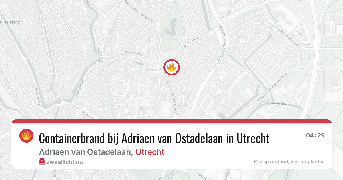 Containerbrand bij Adriaen van Ostadelaan in Utrecht — 24 jul 2026