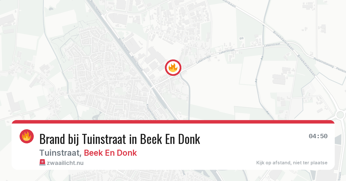 Brand bij Tuinstraat in Beek En Donk — 17 mrt 2026