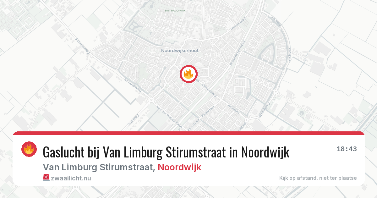 Gaslucht bij Van Limburg Stirumstraat in Noordwijk — 23 apr 2026