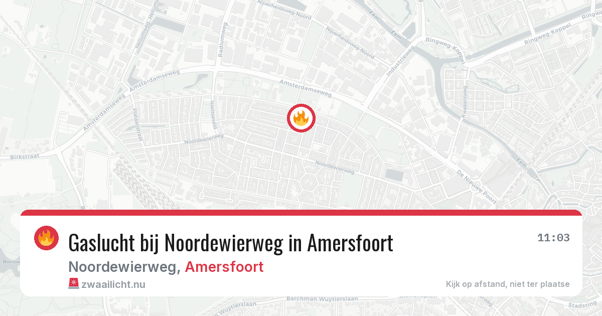 Gaslucht bij Noordewierweg in Amersfoort — 29 apr 2026