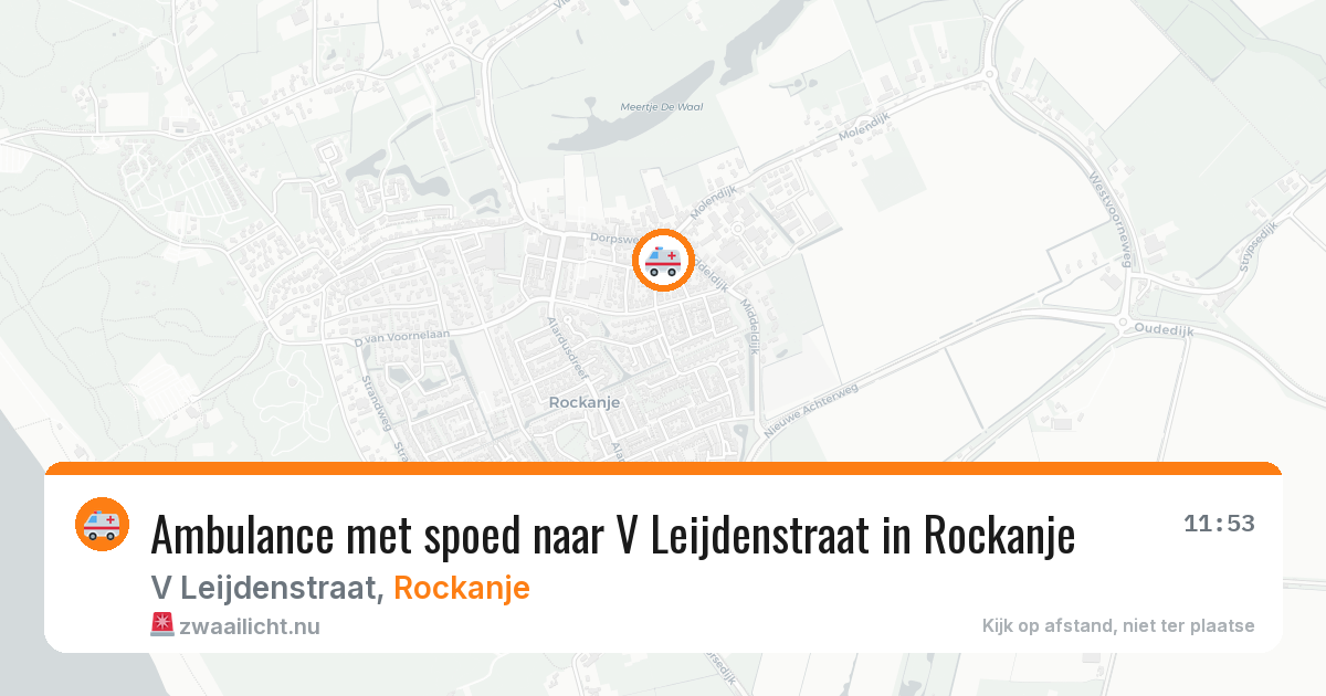Ambulance met spoed naar V Leijdenstraat in Rockanje — 26 jul 2026