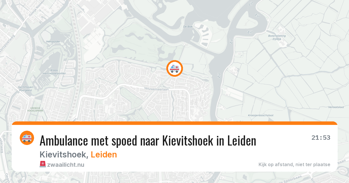 Ambulance met spoed naar Kievitshoek in Leiden — 22 mrt 2026