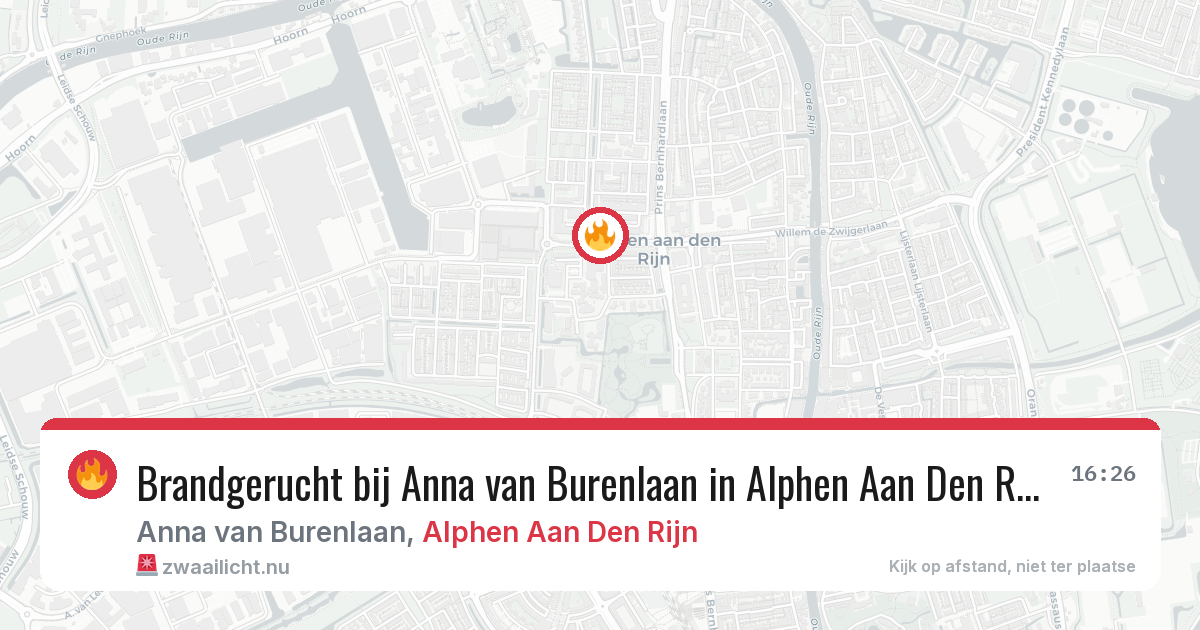 Brandgerucht bij Anna van Burenlaan in Alphen Aan Den Rijn — 24 jul 2026