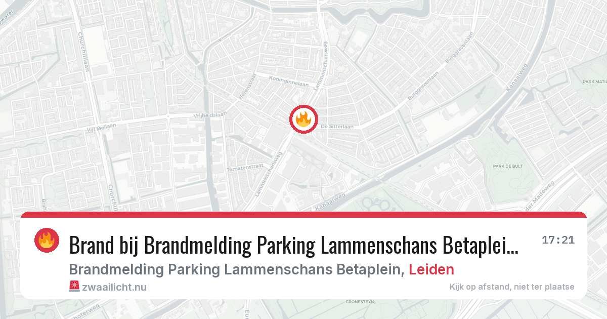 Brand bij Brandmelding Parking Lammenschans Betaplein in Leiden — 11 jul 2026