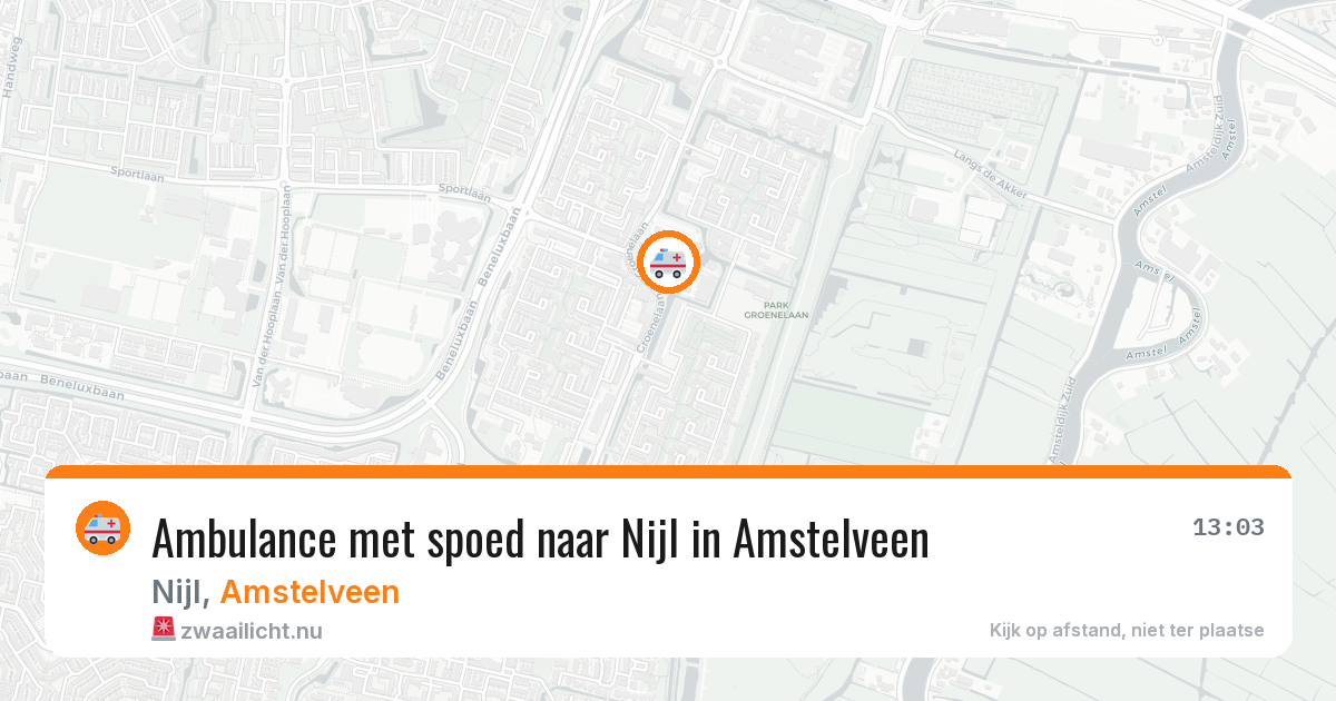 Ambulance met spoed naar Nijl in Amstelveen — 15 jul 2026