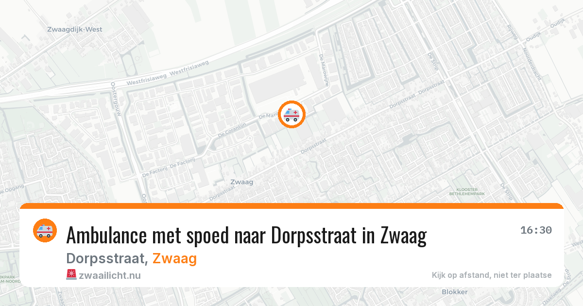 Ambulance met spoed naar Dorpsstraat in Zwaag — 26 mei 2026
