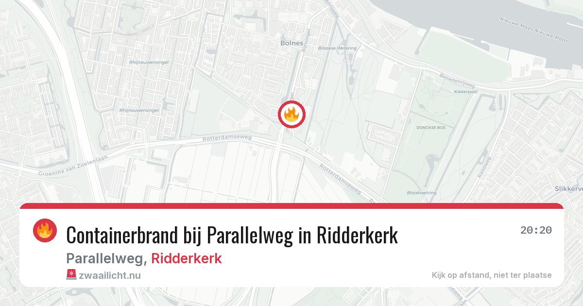 Containerbrand bij Parallelweg in Ridderkerk — 21 apr 2026
