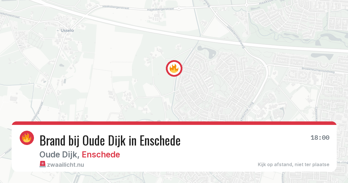 Brand bij Oude Dijk in Enschede — 25 mei 2026