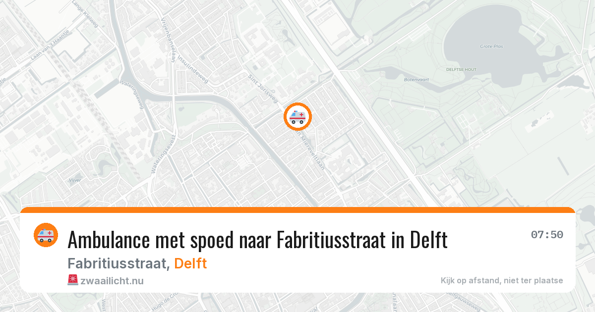Ambulance met spoed naar Fabritiusstraat in Delft — 23 mrt 2026