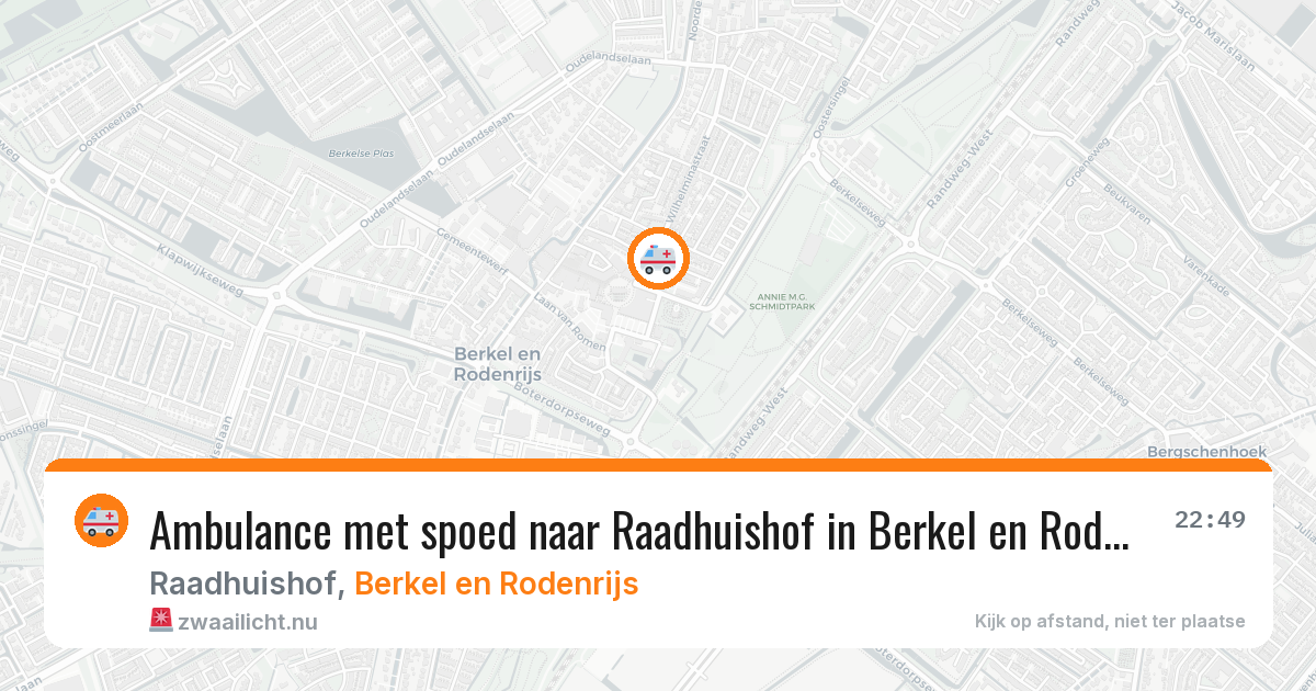 Ambulance met spoed naar Raadhuishof in Berkel en Rodenrijs — 24 jul 2026