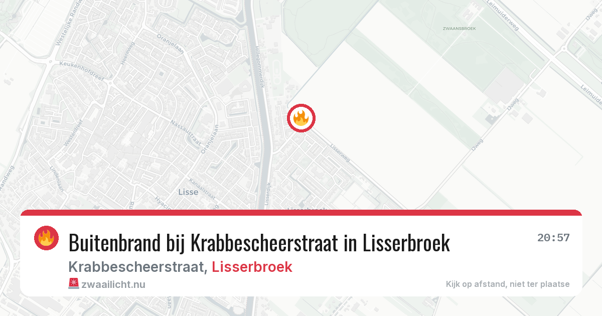 Buitenbrand bij Krabbescheerstraat in Lisserbroek — 18 jul 2026