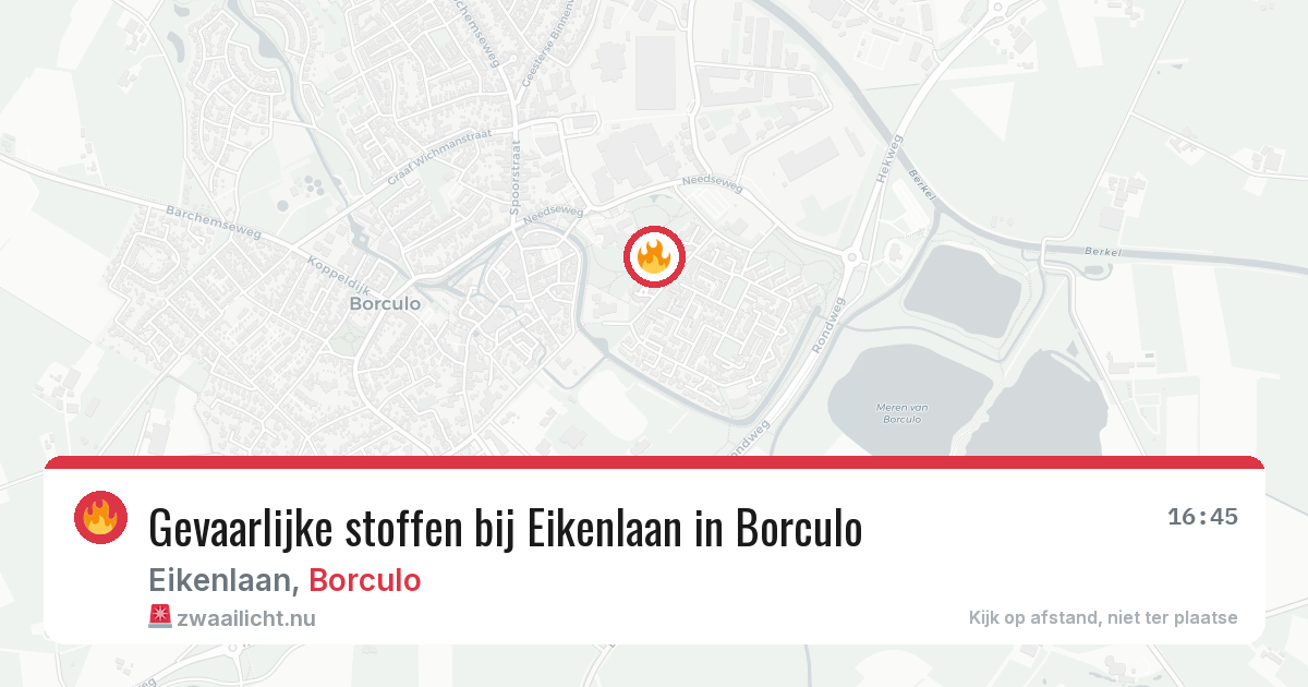 Gevaarlijke stoffen bij Eikenlaan in Borculo — 8 jun 2026