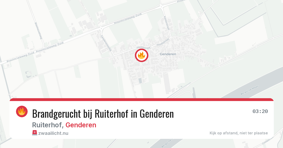 Brandgerucht bij Ruiterhof in Genderen — 8 mei 2026