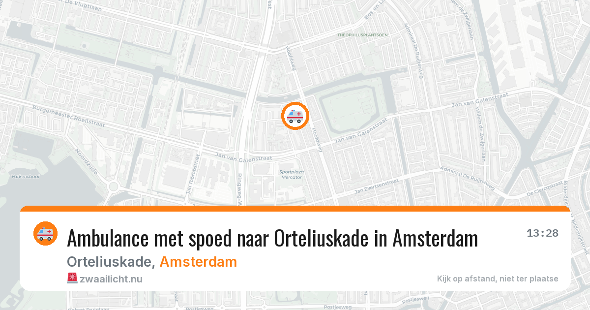 Ambulance met spoed naar Orteliuskade in Amsterdam — 17 mei 2026