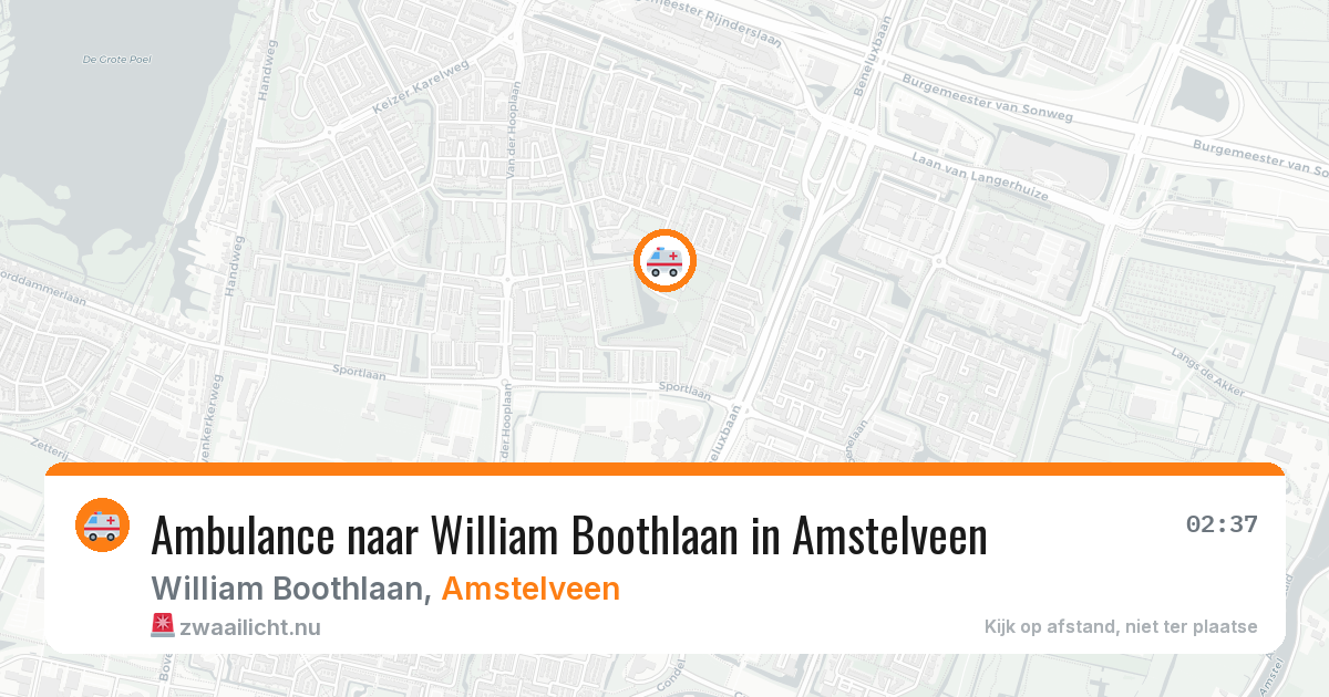 Ambulance naar William Boothlaan in Amstelveen — 27 jul 2026
