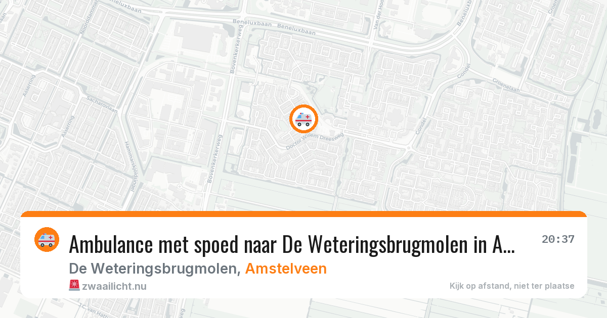 Ambulance met spoed naar De Weteringsbrugmolen in Amstelveen — 21 jul 2026