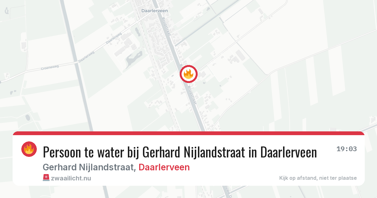Persoon te water bij Gerhard Nijlandstraat in Daarlerveen — 11 jul 2026