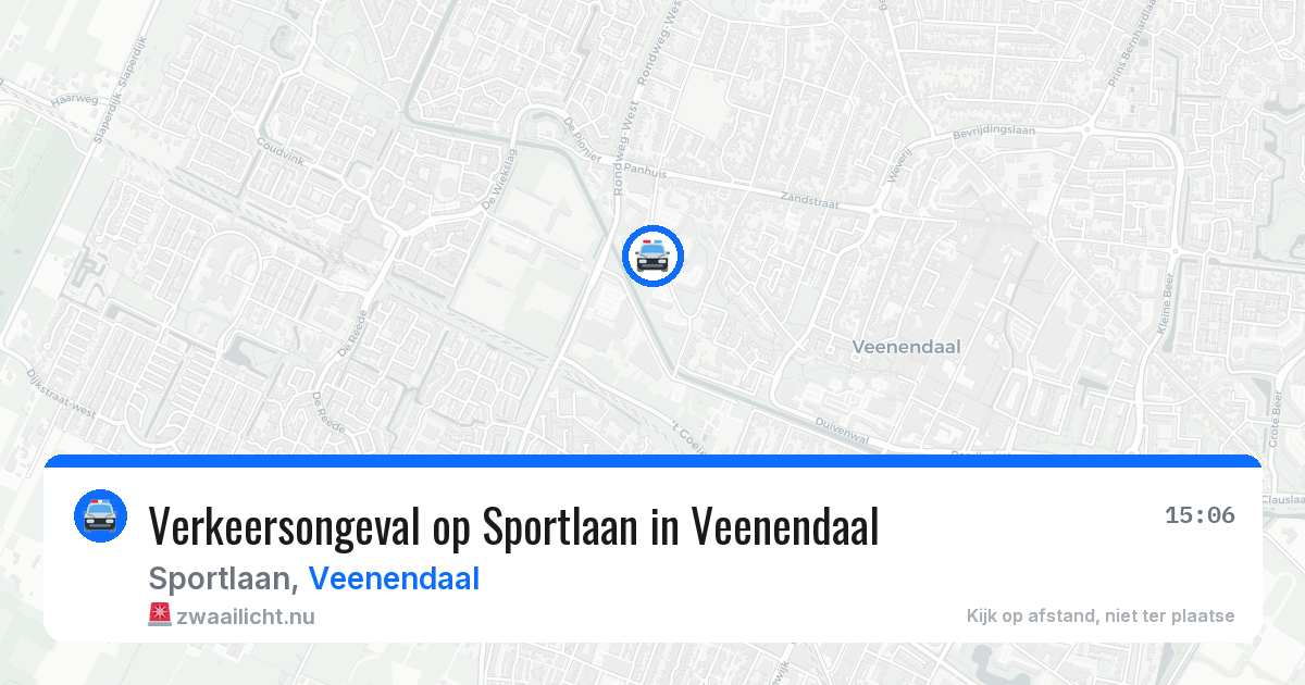 Verkeersongeval op Sportlaan in Veenendaal — 16 mrt 2026