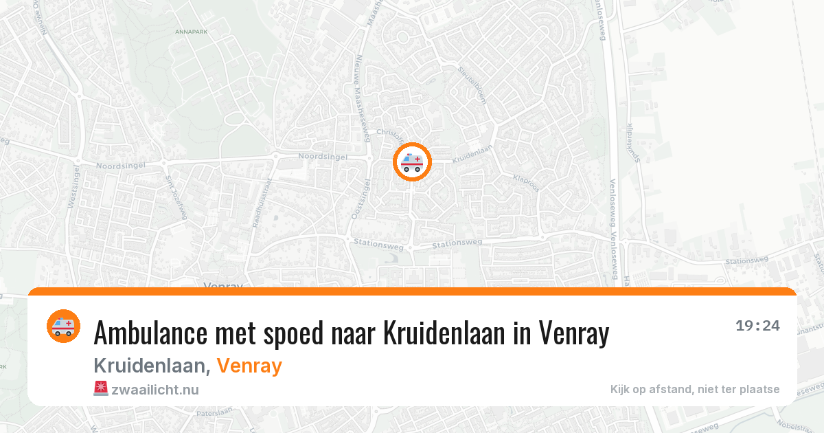 Ambulance met spoed naar Kruidenlaan in Venray — 12 jul 2026