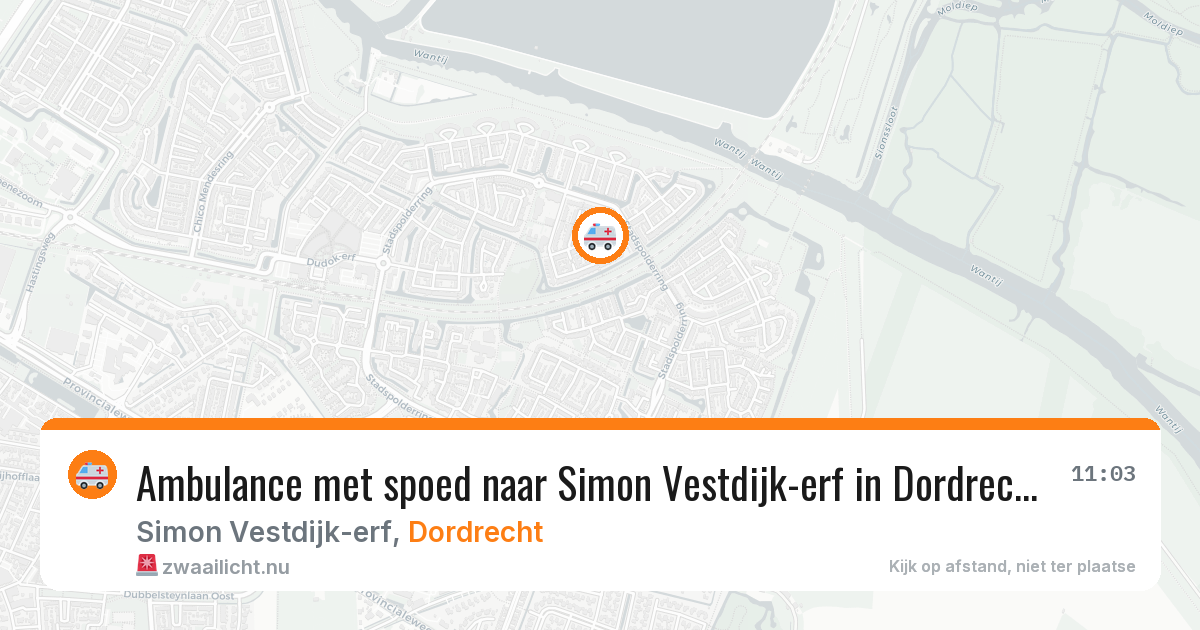 Ambulance met spoed naar Simon Vestdijk-erf in Dordrecht — 12 jul 2026