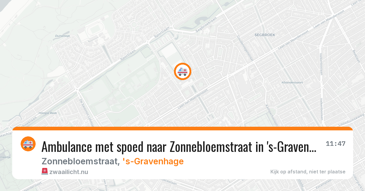 Ambulance met spoed naar Zonnebloemstraat in 's-Gravenhage — 11 mei 2026