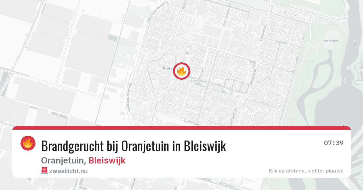 Brandgerucht bij Oranjetuin in Bleiswijk — 23 apr 2026