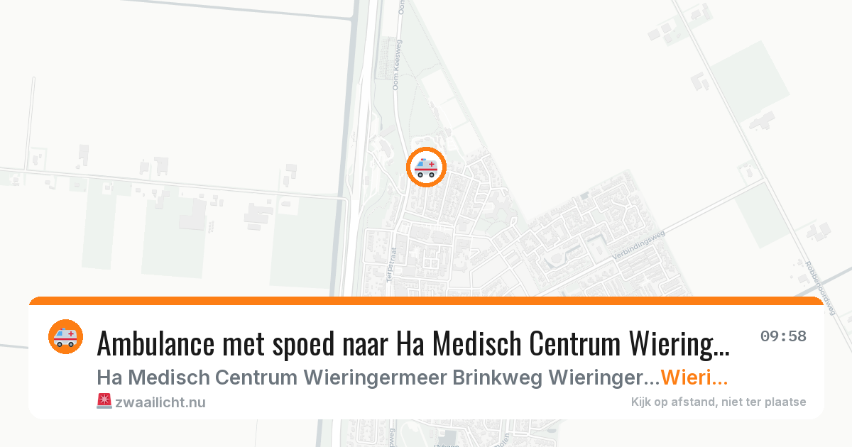Ambulance met spoed naar Ha Medisch Centrum Wieringermeer Brinkweg Wieringerwerf in Wieringerwerf — 8 jul 2026