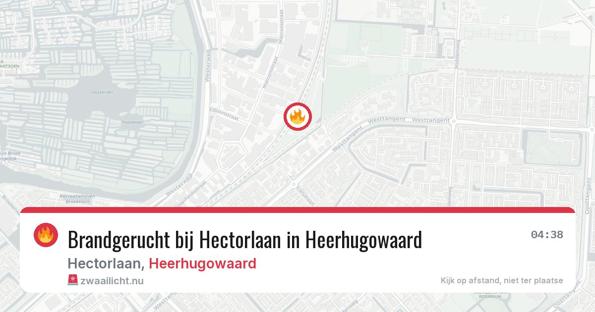 Brandgerucht bij Hectorlaan in Heerhugowaard — 21 jul 2026