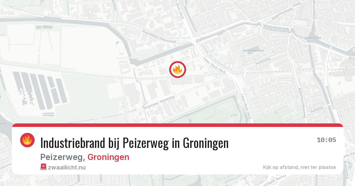 Industriebrand bij Peizerweg in Groningen — 22 mrt 2026
