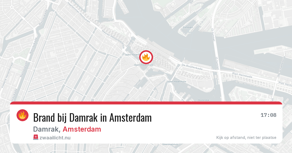 Brand bij Damrak in Amsterdam — 4 jun 2026