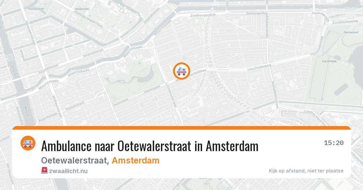 Ambulance naar Oetewalerstraat in Amsterdam — 14 mrt 2026