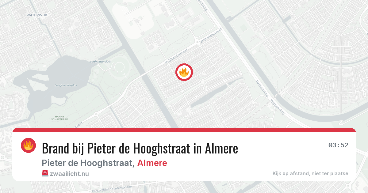 Brand bij Pieter de Hooghstraat in Almere — 9 jul 2026