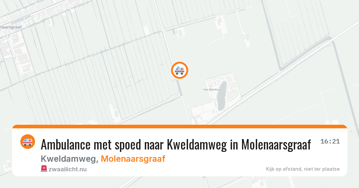 Ambulance met spoed naar Kweldamweg in Molenaarsgraaf — 23 mei 2026