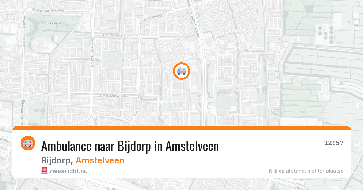 Ambulance naar Bijdorp in Amstelveen — 29 mrt 2026