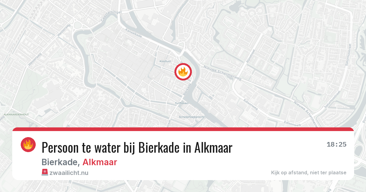 Persoon te water bij Bierkade in Alkmaar — 18 jul 2026