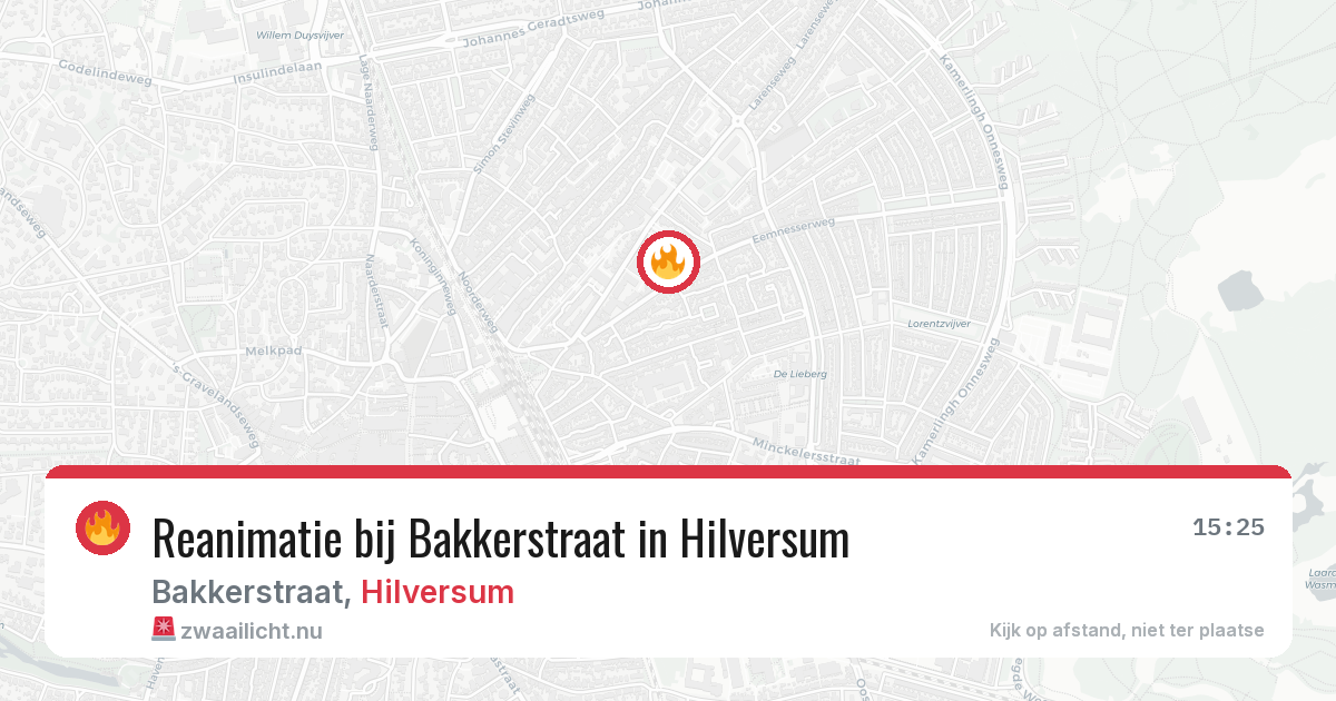 Reanimatie bij Bakkerstraat in Hilversum — 23 mei 2026