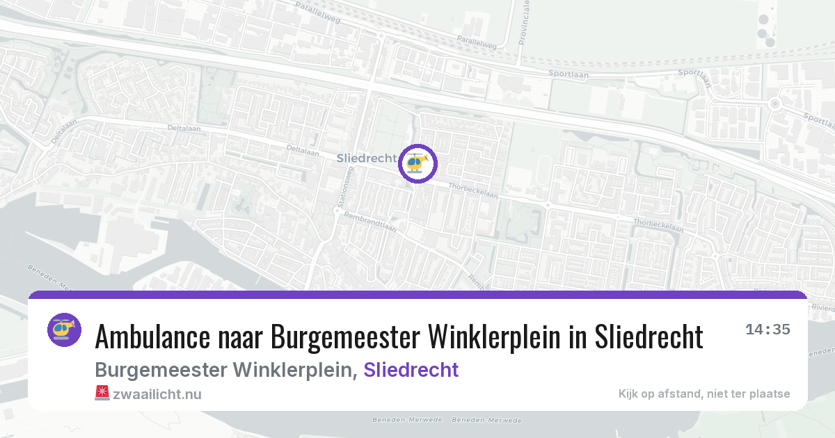 Ambulance naar Burgemeester Winklerplein in Sliedrecht — 25 jul 2026