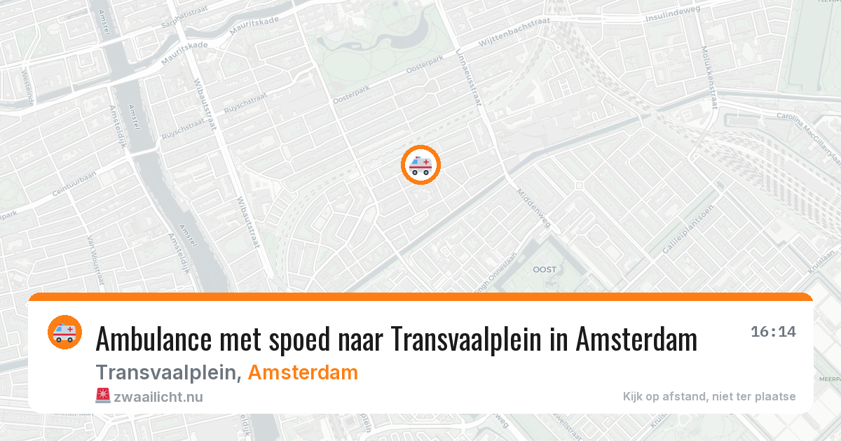 Ambulance met spoed naar Transvaalplein in Amsterdam — 18 mei 2026