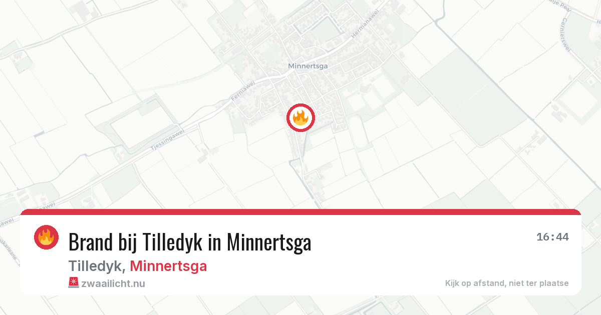 Brand bij Tilledyk in Minnertsga — 20 jul 2026